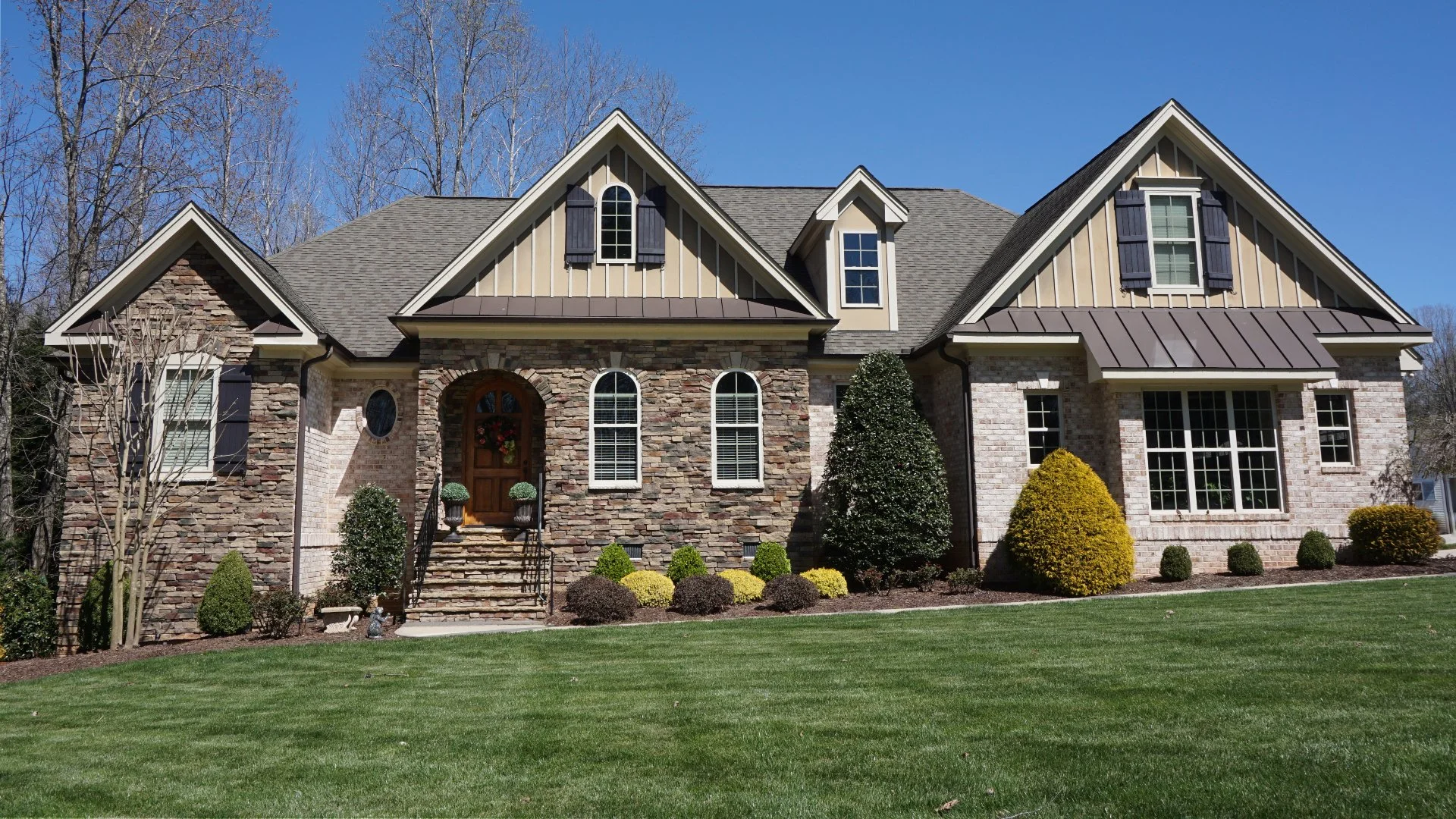 Lush green lawn at a home in Wesley Chapel, NC.