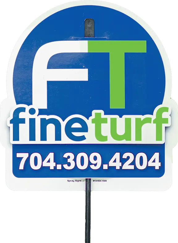 FineTurf Lawn Care lawn sign.